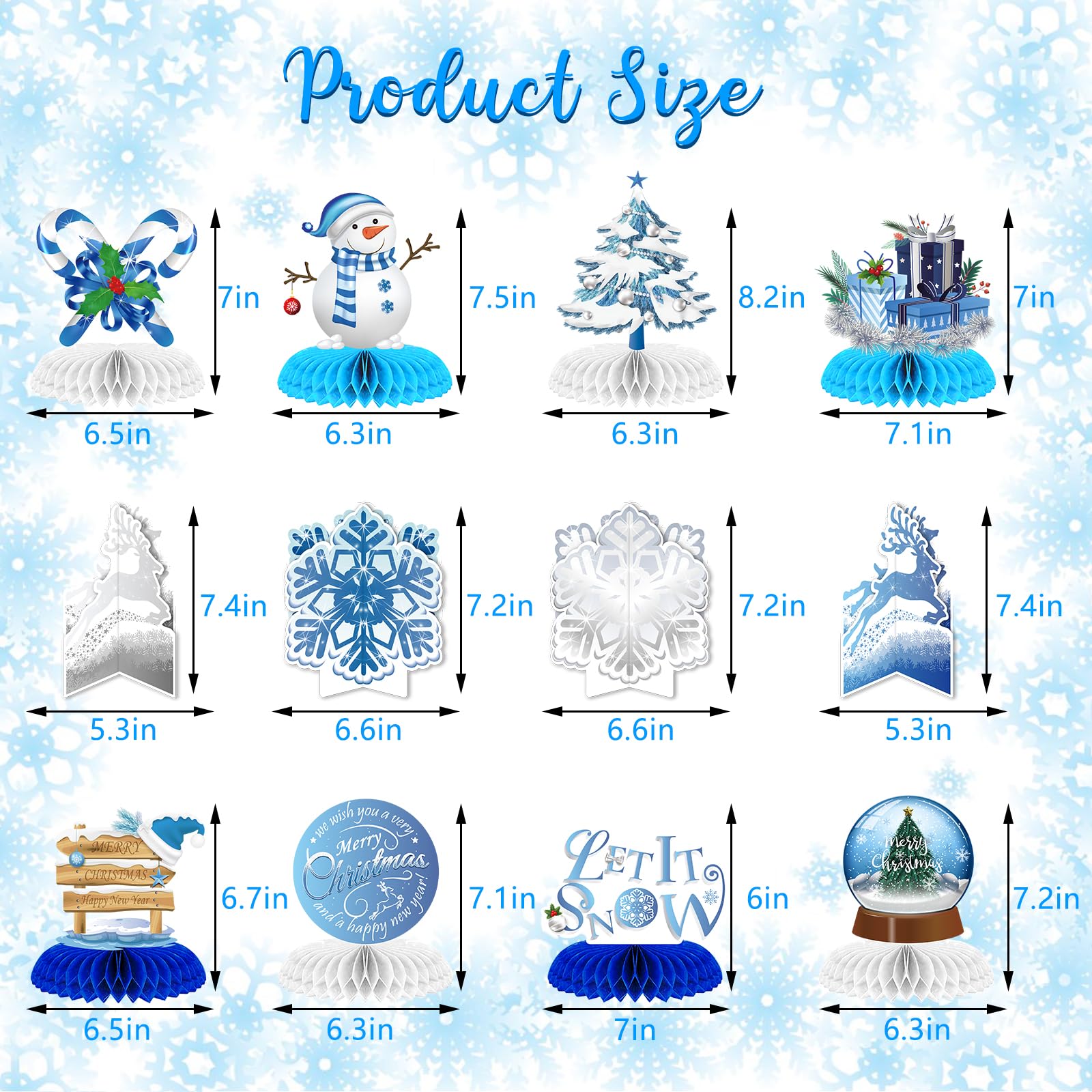 Snapklik.com : 12 Pcs Snowflake Christmas Party Supplies Winter ...