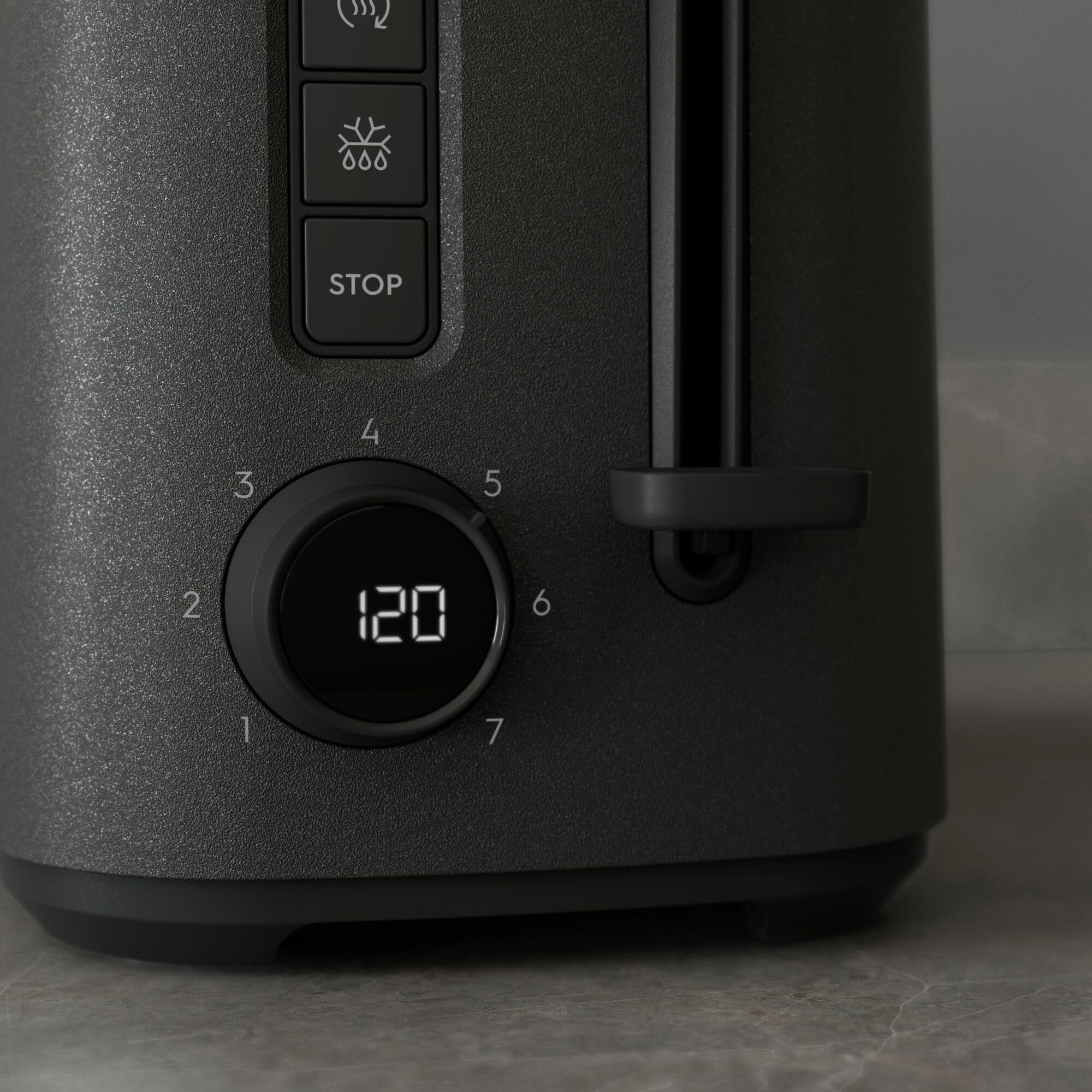 AEG Toaster Deli 5, 7 Toasteinstellungen, Countdown-Timer, Stopp-, Auftau-, Aufwärmknopf, Automatische Zentrierung, Cool-Touch-Gehäuse, 2 Breite Schlitze, Krümelschublade, Anthrazit, T5-1-4AN