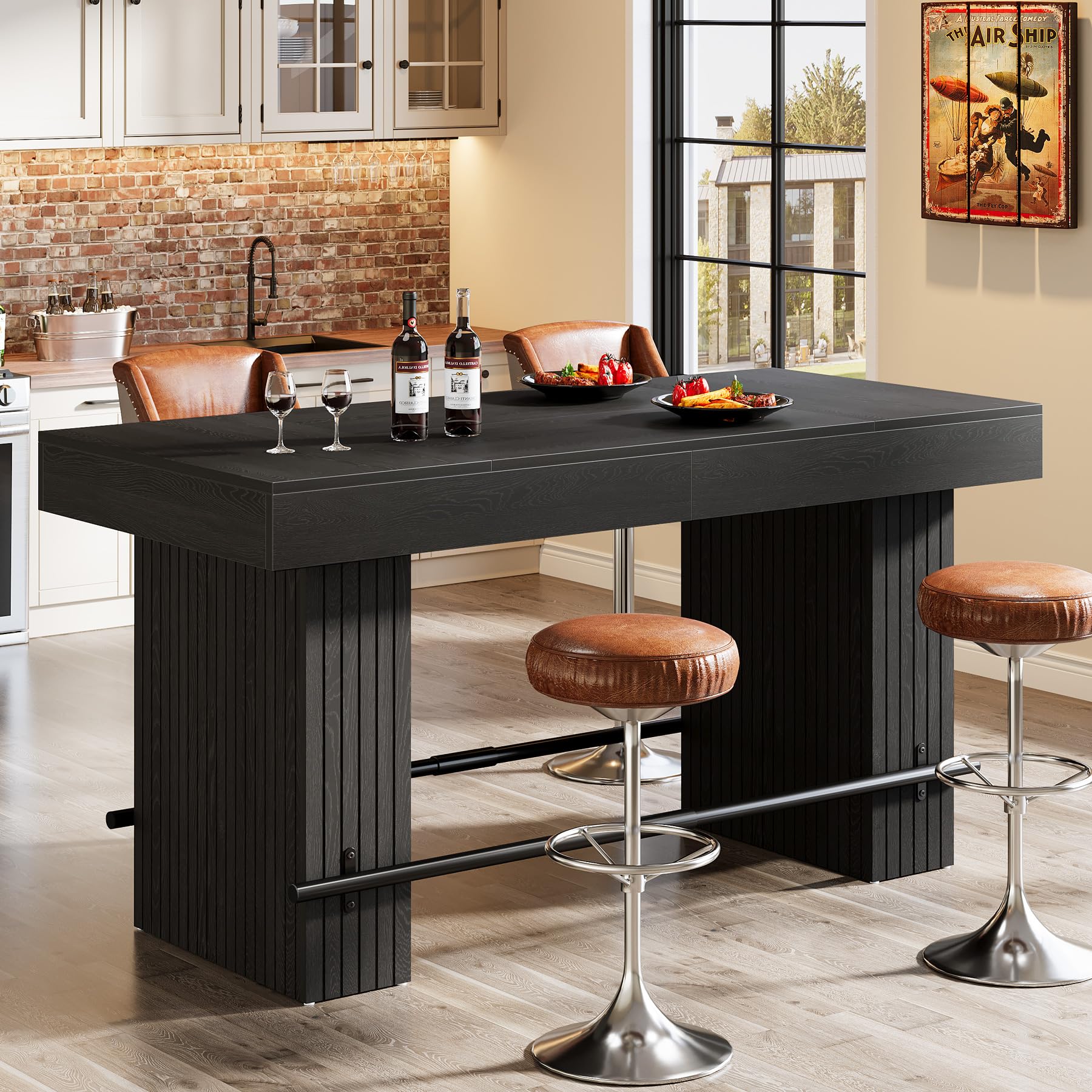 BAR COUNTER TABLE SMBT×NTF Amazon.com: Tribesigns 62.2 Inch Bar Table, Industrial Counter