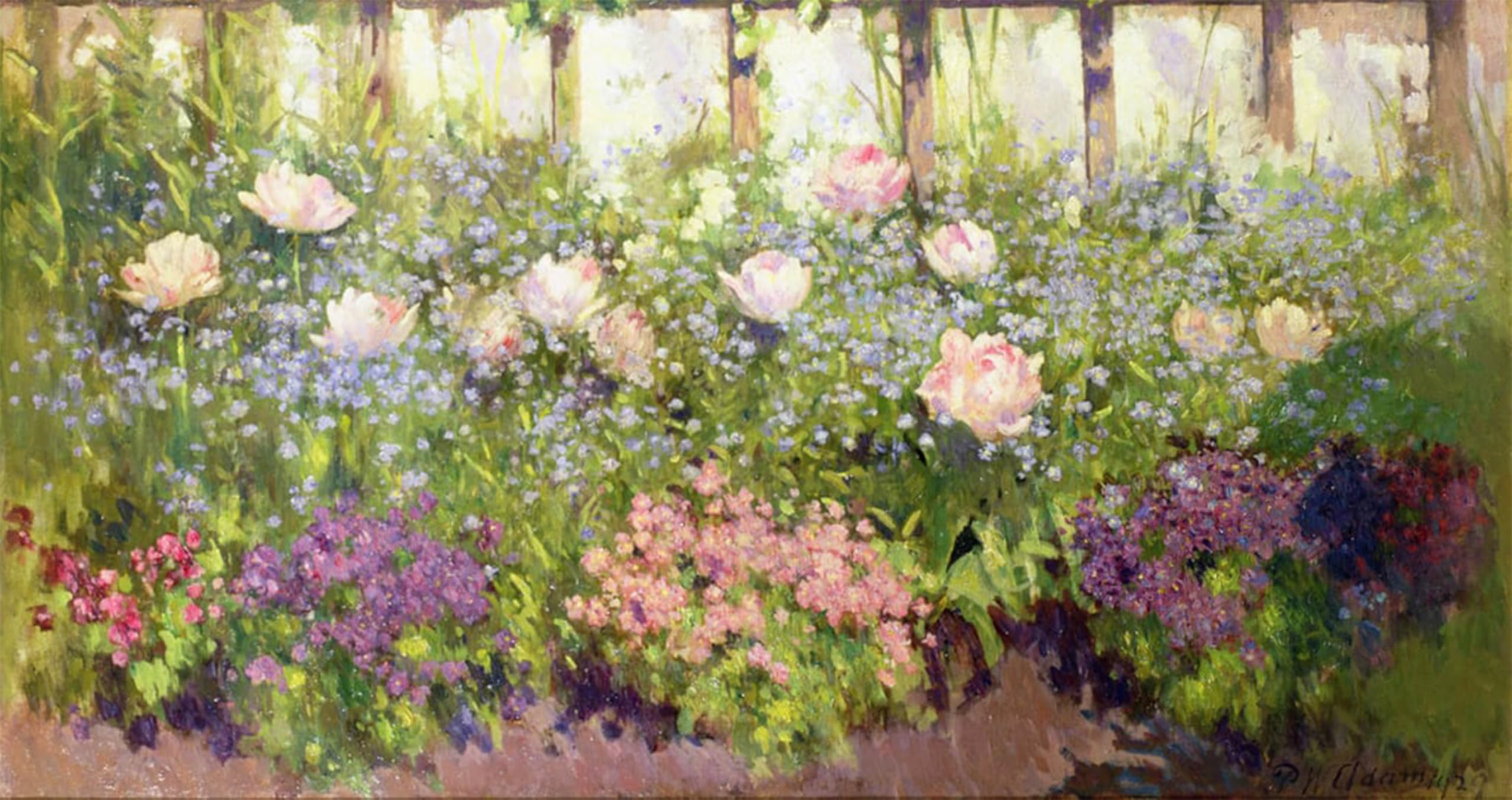 SERENDIPITP Abstract Painting Mural Print Picture Wall Decor Painting Flower Border by William Adam Vintage Wall Artwork for Home Decor 60x90cm