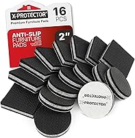 Vista 8 de X-PROTECTOR Almohadillas antideslizantes para muebles – 24 piezas de pinzas de muebles de alta calidad de 2 pulgadas. Los mejores pies de goma