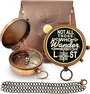 Brass Directional Engraved Compass, Baptism Gifts for Boys Girls, First Communion, Christian Gifts for Men, First Confirmation Gifts for Boys, Inspirational