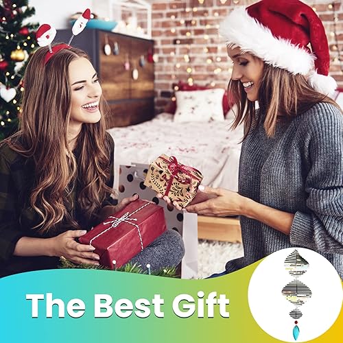 Miniatura 27 de Molinillos de viento, hilanderos de viento colgantes 3D, molinillos de viento para patio y jardín, flores de metal, arte de metal para patio, Púrpura