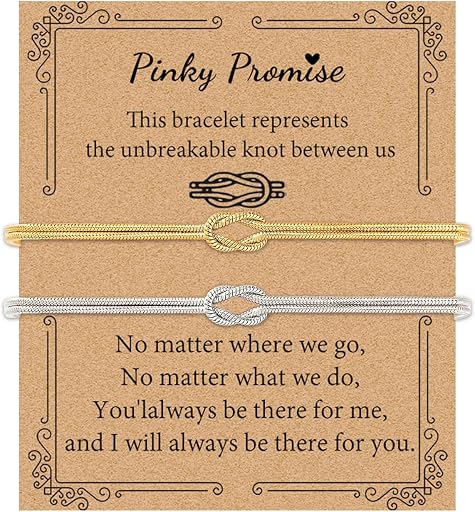 Matching Bracelets for Couples Love Knot Bracelet Pinky Promise Soulmate Relationship Friendship Bracelets Forever Infinity Jewelry Gifts for Women Her Him