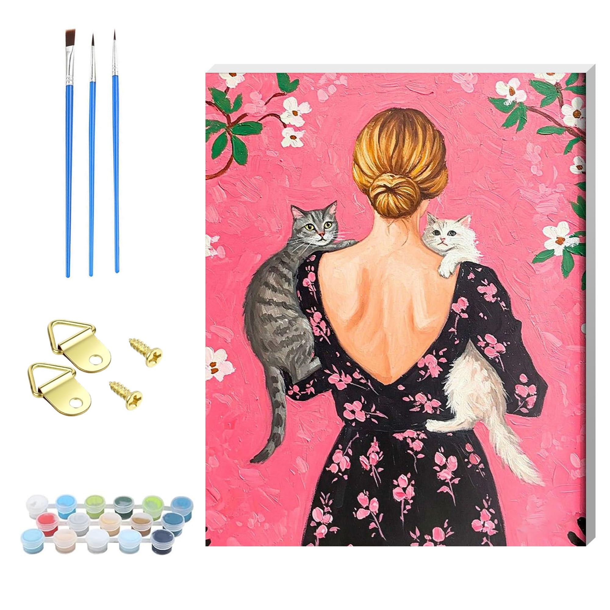 ZHOSOHO Wooden Framed Paint by Numbers Kits for Adults,DIY Painting Kit on Canvas, Color by Numbers Acrylic,Adult Paint by Number for Wall Decor and Gifts (cat2)