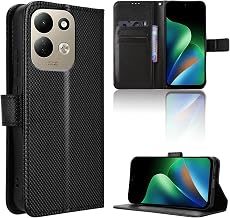 Cover for Redmi 17 4G/5G, Premium Fibre Antishock Wallet Case - Box with Card Slots and Magnetic Closure - Black