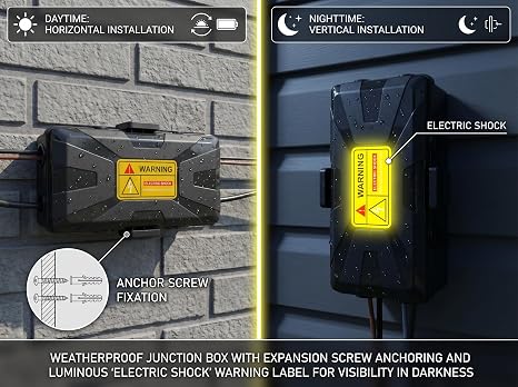 Outdoor Electrical Box Waterproof,Cover for Extension Cords and Power Strips,Ip54 Protect Power Strip,Weatherproof Outlet Cover for Timer Outlet,Plugs,Sockets,Holiday Light Decoration (Black, Medium)