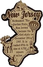 USA New Jersey State Map Wooden Magnet Souvenir Fridge Magnet Gift