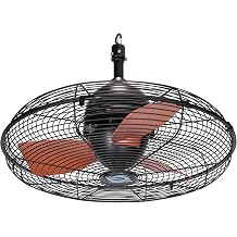 Tornado 20 Inch Outdoor Ceiling Fan for Patio, Gazebo & Pergola, IPX4 Waterproof Plug-in Ceiling Fan with Remote Control, 3000 CFM High Velocity Airflow, 3-Speed Downrod Mount Fan, UL Listed