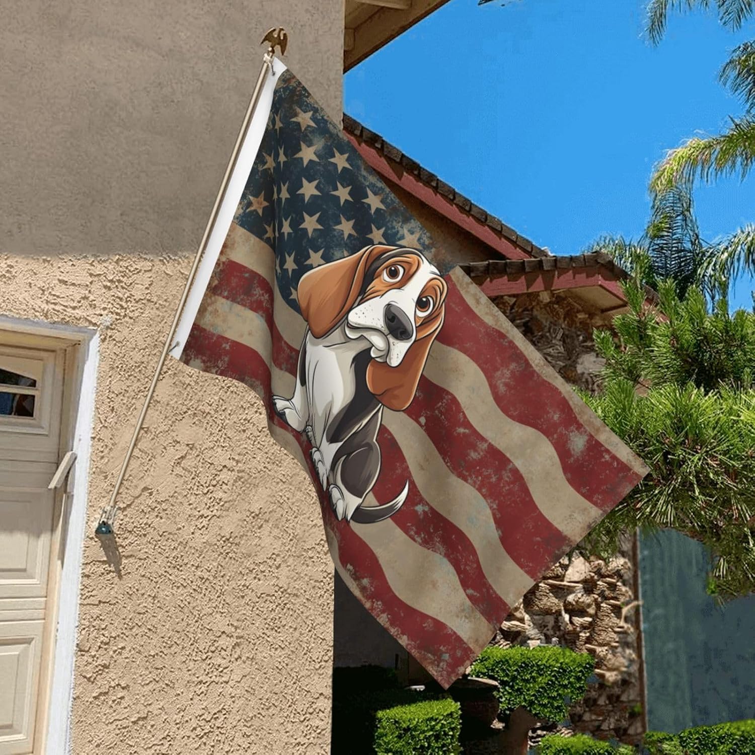 Basset Hound Dog Flag 3x5 Ft Durable Outdoor Indoor Decoration Vivid Color Uv Resistant
