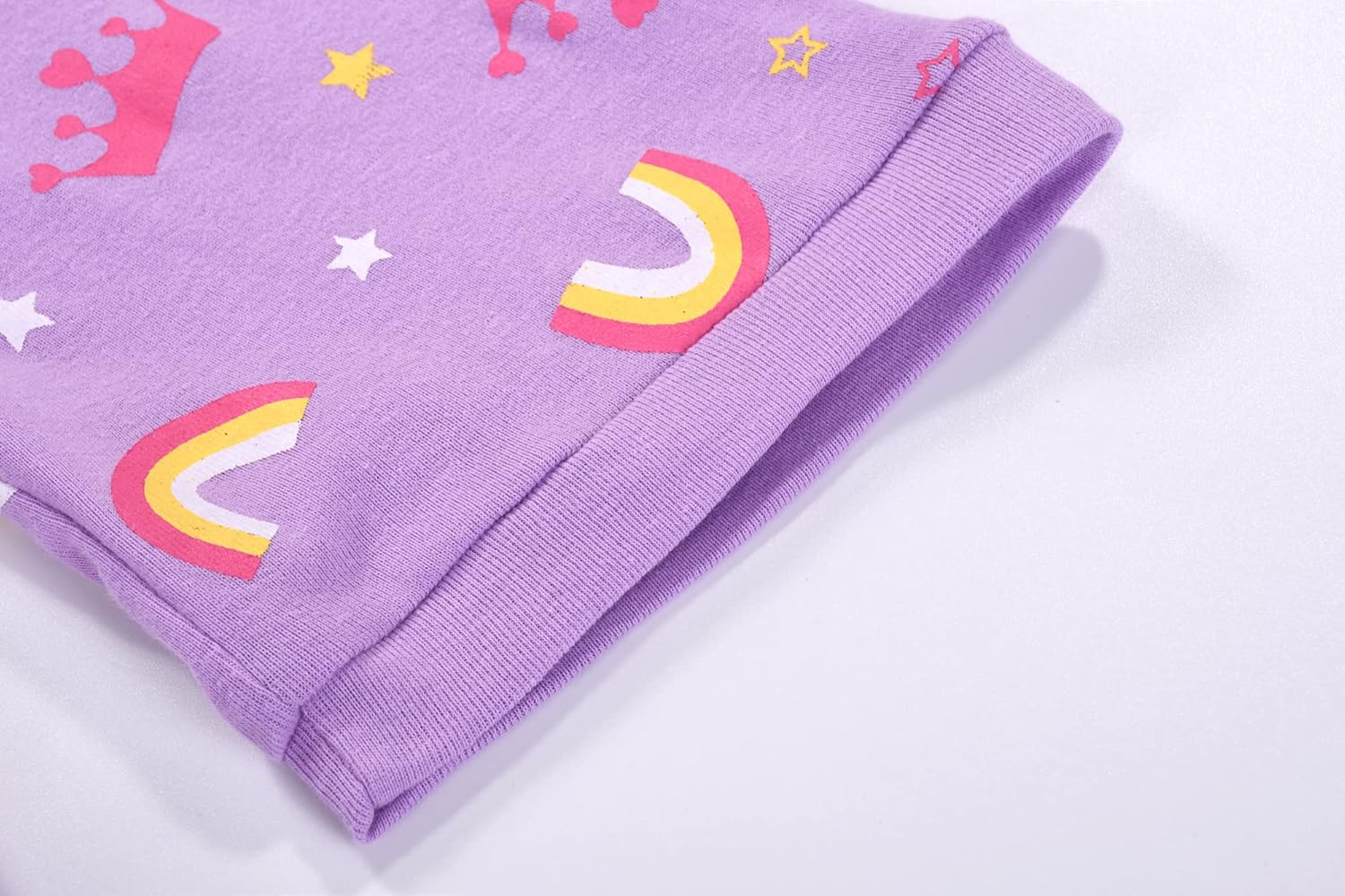 Joyond Girls Pure Cotton Summer Pjs Size 2T-14Years, Little Girls Short Sleeve 4-Piece Sleepwear Kids Toddler Pajamas Set - Image 9