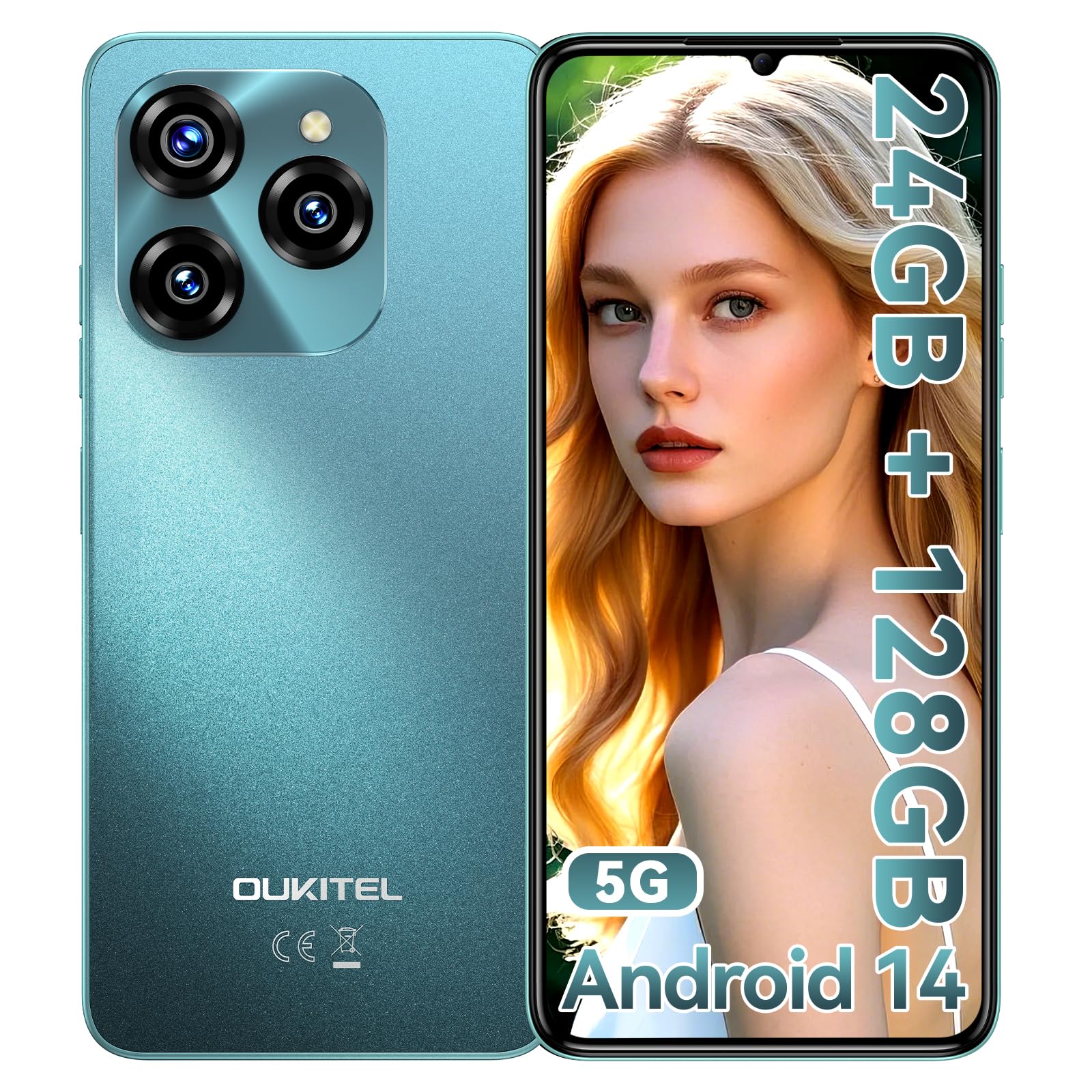 OUKITEL C50 5G Smartphone- Android 14 Mobile phone 5150mAh Battery