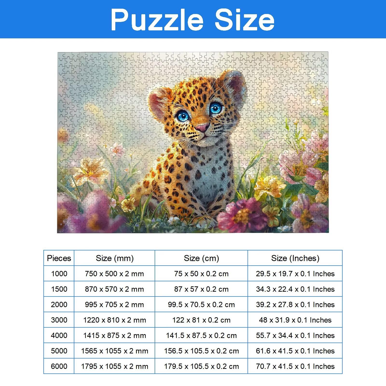 Puzzle 1500 Pièces Léopard, Puzzle 1500 Pièces Adultes et Enfants, Puzzles Bois avec Une Boîte d'emballage Exquise, Jeu Éducatif Puzzles Animal, Decoration Maison, Cadeau Femme, Cadeau Homme, -6965