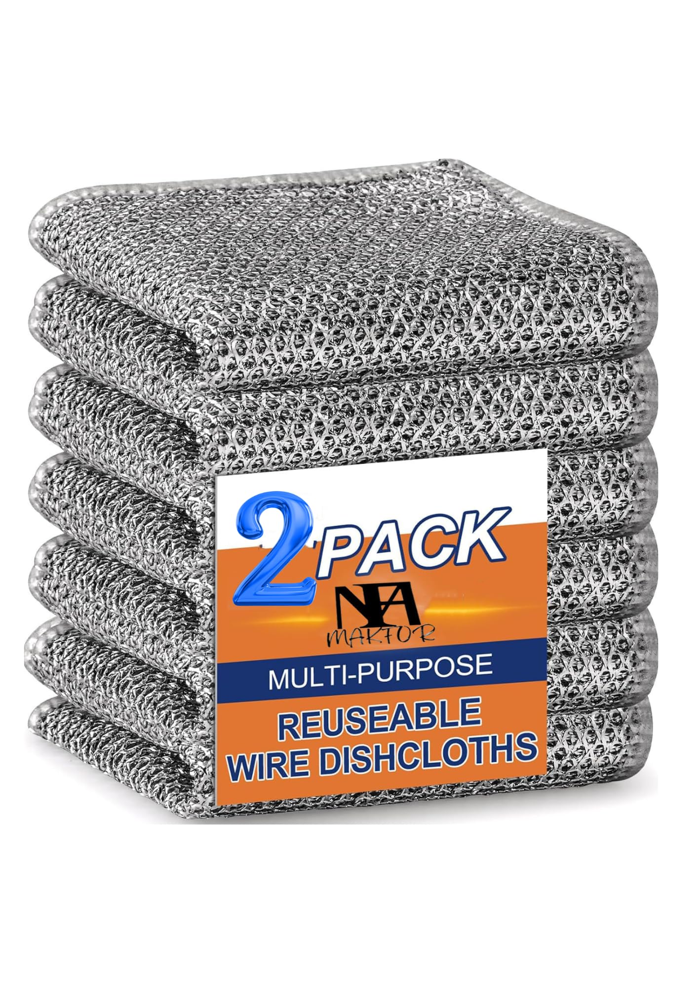 MAKFOR Multipurpose Wire Dishwashing Rags for Wet and Dry Stainless Steel Scrubber Non-Scratch Wire Dishcloth for Washing Dishes Sinks Counters Easy Rinsing Machine Washable Pack (10) (B0D3FP4RWG) Amazon Price History, Amazon Price Tracker