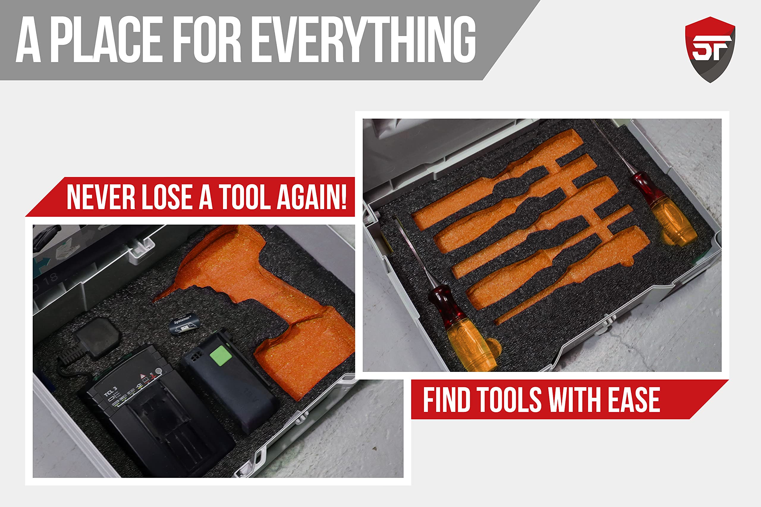 Shadow Foam Easy Peel - Schiuma Personalizzabile Per Organizzare Attrezzi, 600x420mm