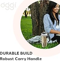 Vista 19 de Oggi Multigrip Stainless Steel Thermal Travel Mug - 16oz, with slide open lid for hot and cold beverages.