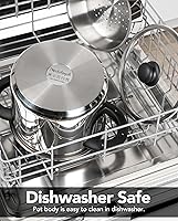 Vista 5 de MICHELANGELO Stainless Steel Pressure Cooker 6.3 Quart, 3-in-1 Olla de Presion, One-Hand Locking System, Induction Compatible, with Glass Lid &