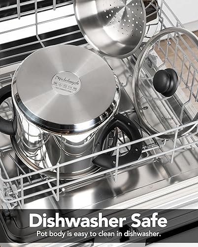 Miniatura 5 de MICHELANGELO Stainless Steel Pressure Cooker 6.3 Quart, 3-in-1 Olla de Presion, One-Hand Locking System, Induction Compatible, with Glass Lid &