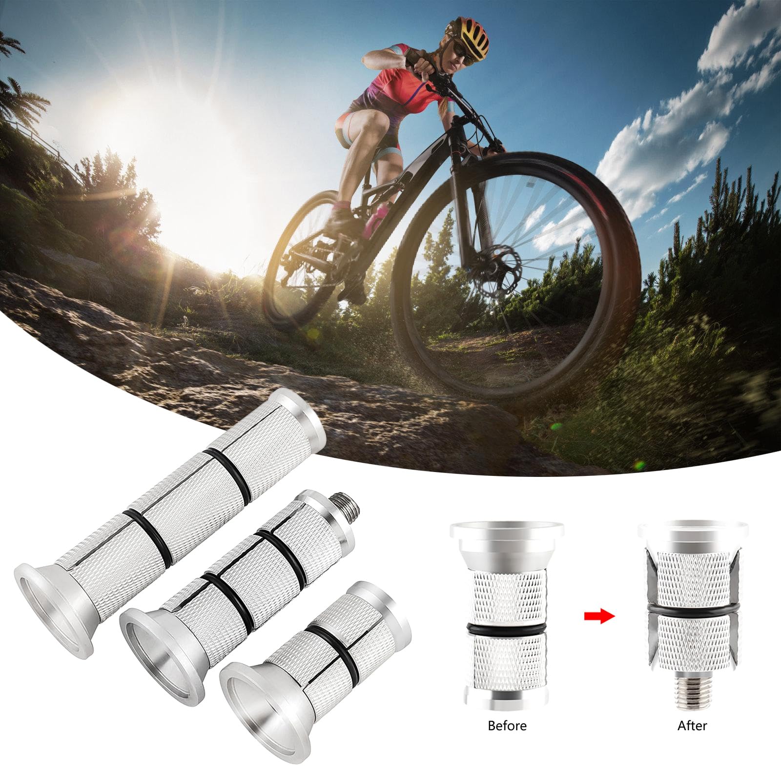 Zkbszn Bicycles Headsets Expander Stem High Hardness Compression Plug Thread Knurling Texture for Carbon Fibers Front Forks