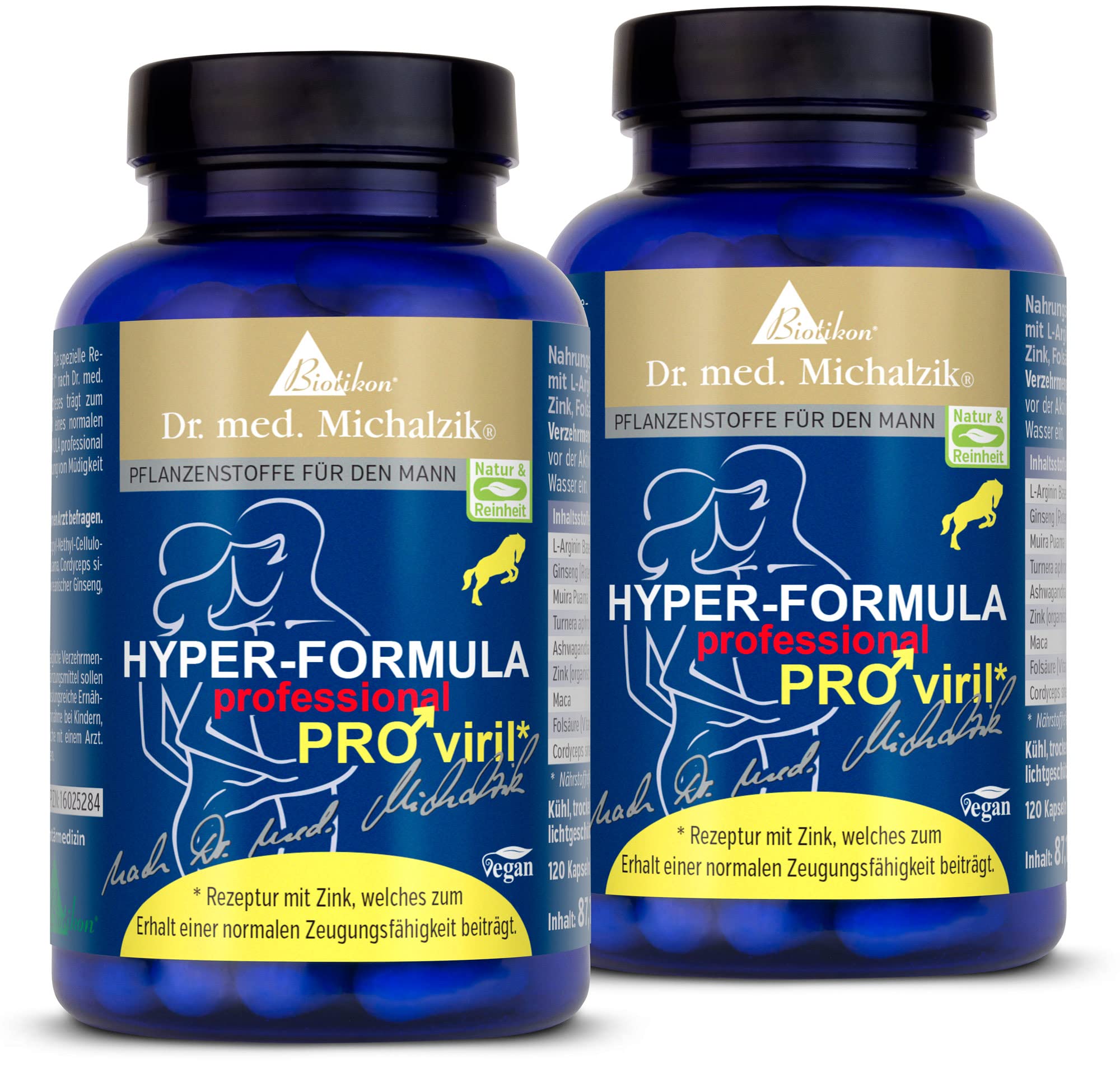 Hyper Formula PRO Viril nach Dr. Michalzik, 3400 mg L-Arginin, 240 Kapseln