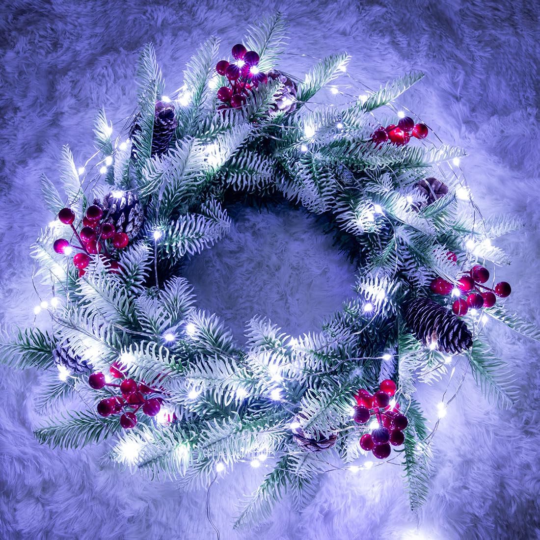2 Pack 200 LED Fairy Lights Plug in 66Ft Cool White Silver Wire Twinkle Lights LED String Lights with Remote for Christmas Tree Bedroom Living Room Wall Patio Party Decoration