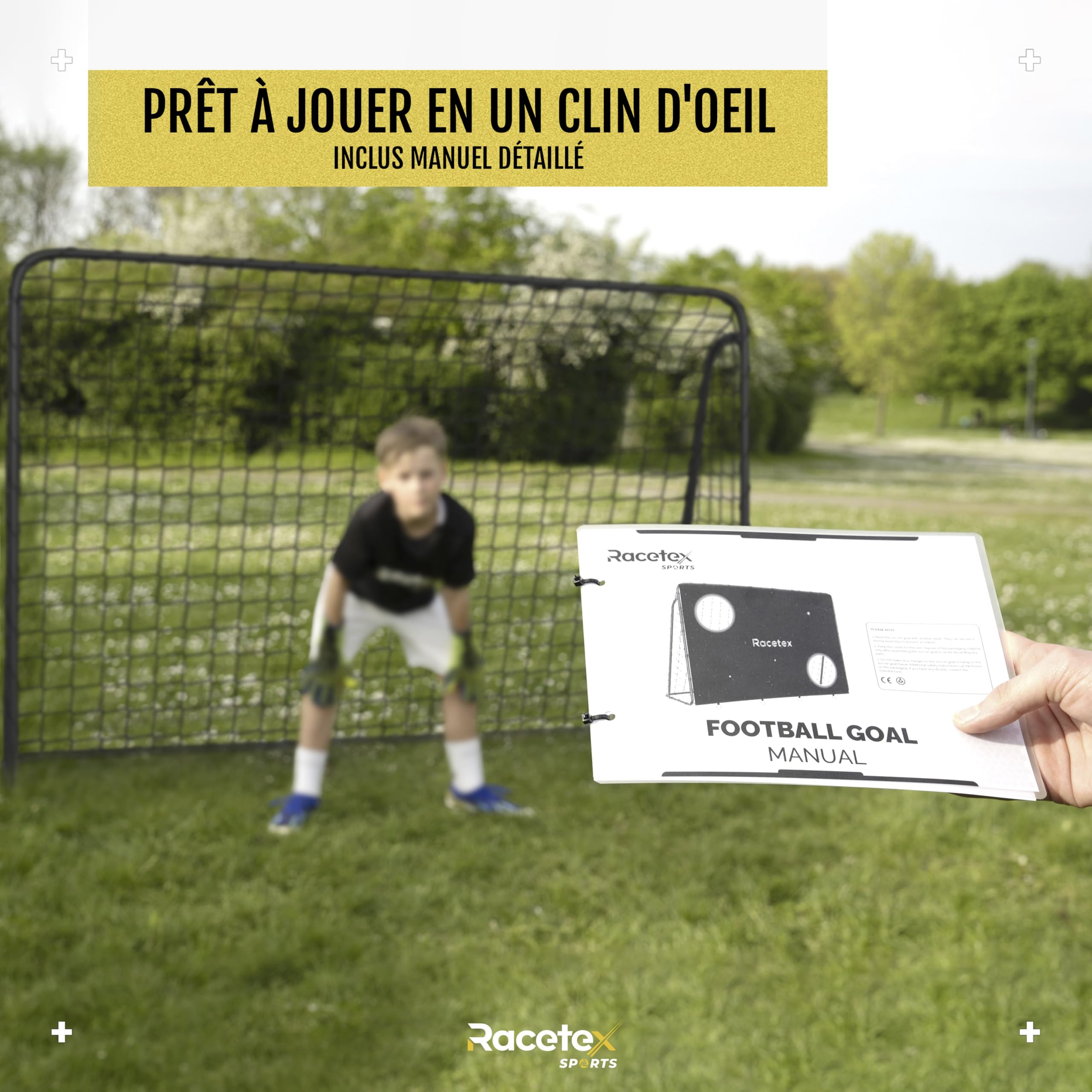 Racetex Cage De Foot Enfant Extérieur Avec Cible De Tir + Revêtement Anti-Rouille – But De Foot Stable & Solide Pour Jardin