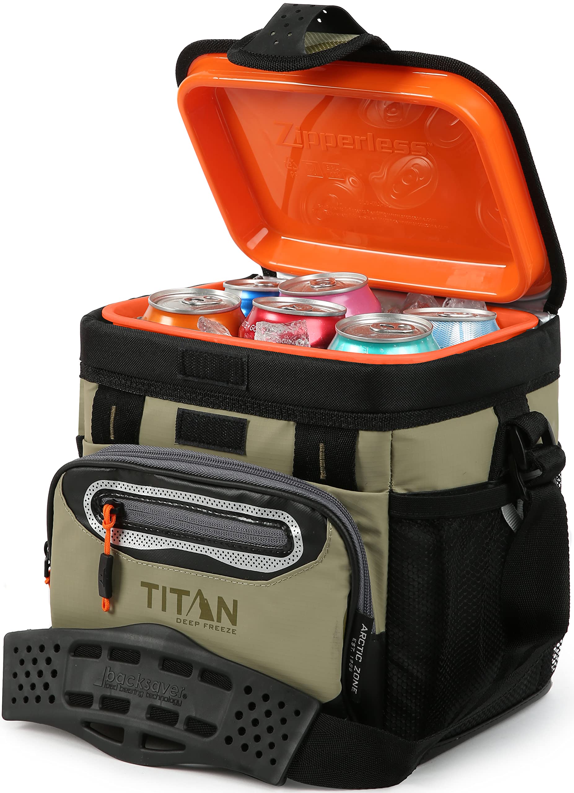Arctic Zone Titan Deep Freeze Cooler - 9 Can Zipperless Hardbody Cooler - Deep Freeze Insulation, HardBody Liner, and SmartShelf