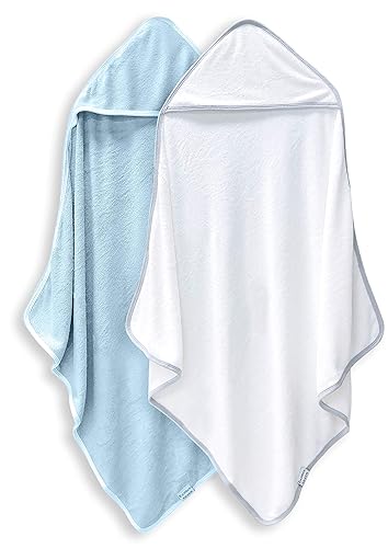 Miniatura 5 de 2 Pack Premium Bamboo Baby Bath Towel - Ultra Absorbent - Ultra Soft Hooded Towels for BabiesToddlerInfant - Newborn Essential -Perfect Baby Blanco