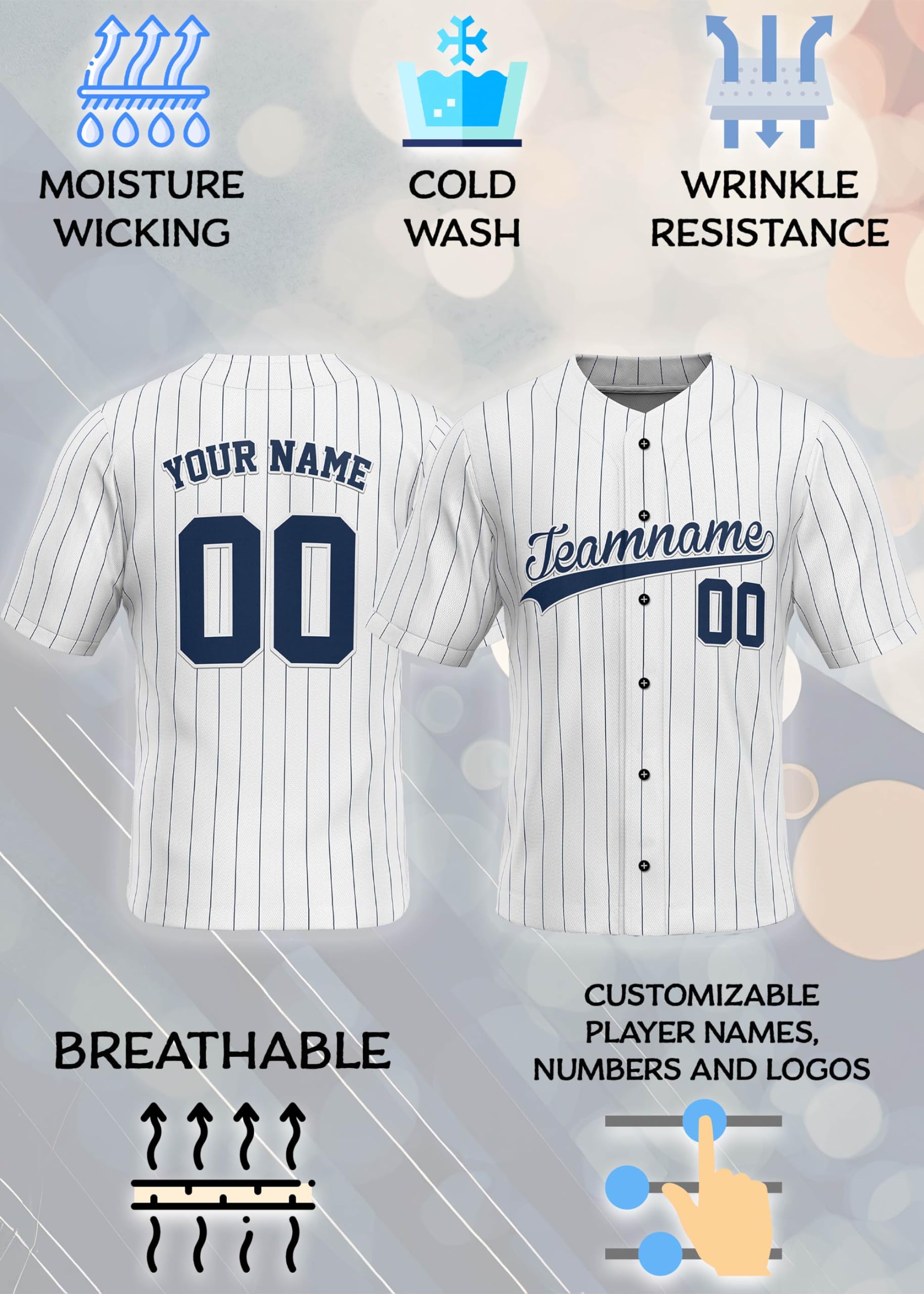 Personalized Religious Baseball Jerseys - Faith Over Fear - Custom Unisex Baseball Faith Sport Green Uniforms