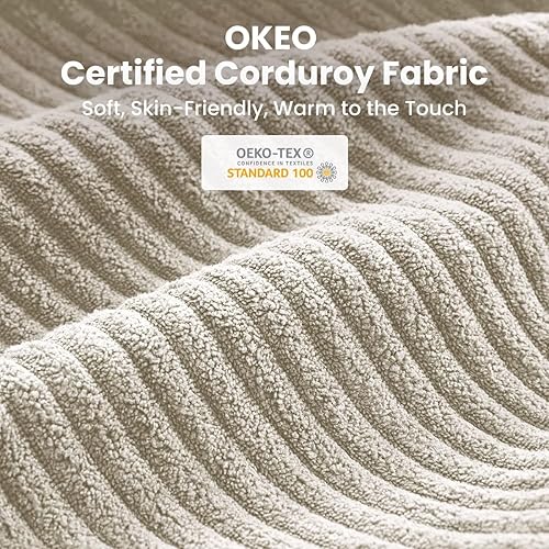 Miniatura 9 de CHIC HOUSE Sofá cama extraíble, sofá cama tamaño matrimonial, sofá cama de pana convertible 2 en 1 con carga USB, sofá con forma de memoria para