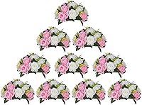 Vista 27 de BLOSMON Bolas de Flores para Bodas, Centros de Mesa de Rosas, 2 Piezas, Flores Artificiales Negras, Bolas Florales Colgantes, Decoración de Arreglos