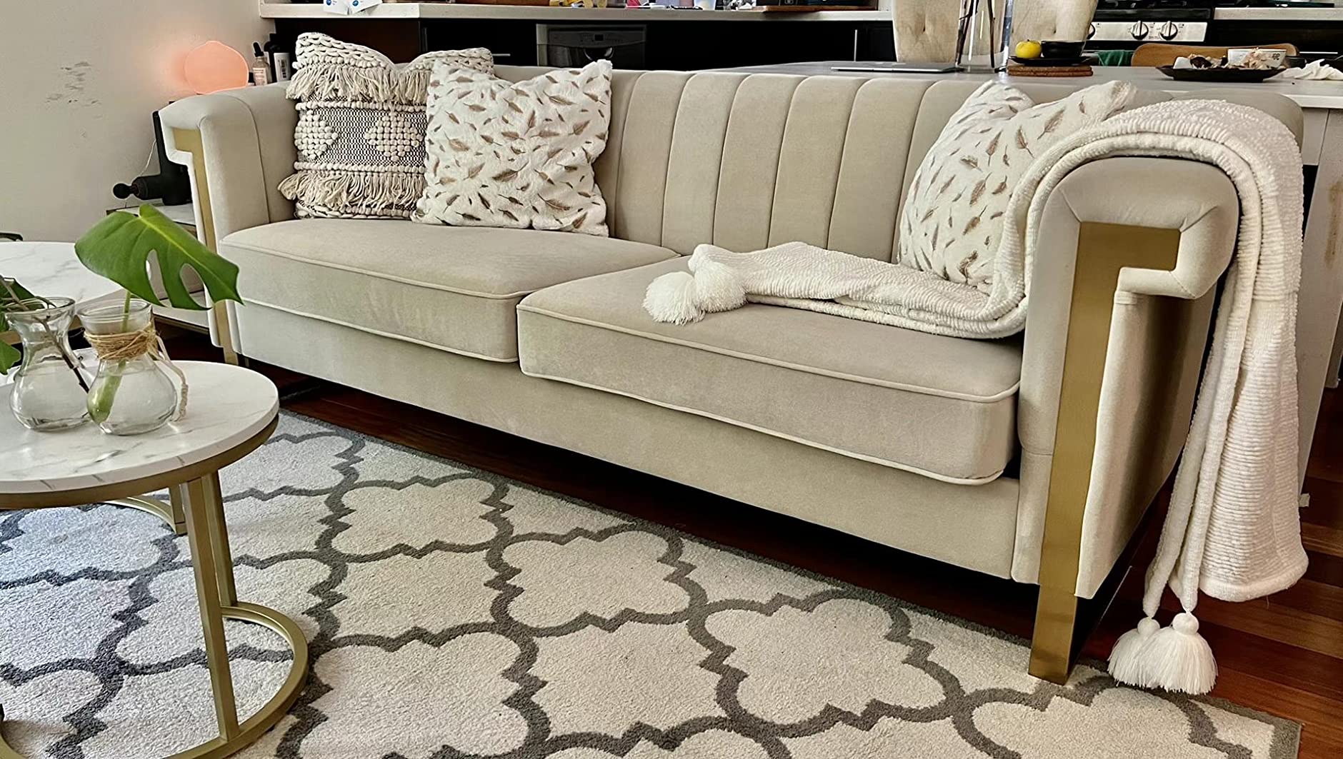 49/mo Finance ANTTYBALE 83'' Velvet Couch Sofa MidCentury Modern