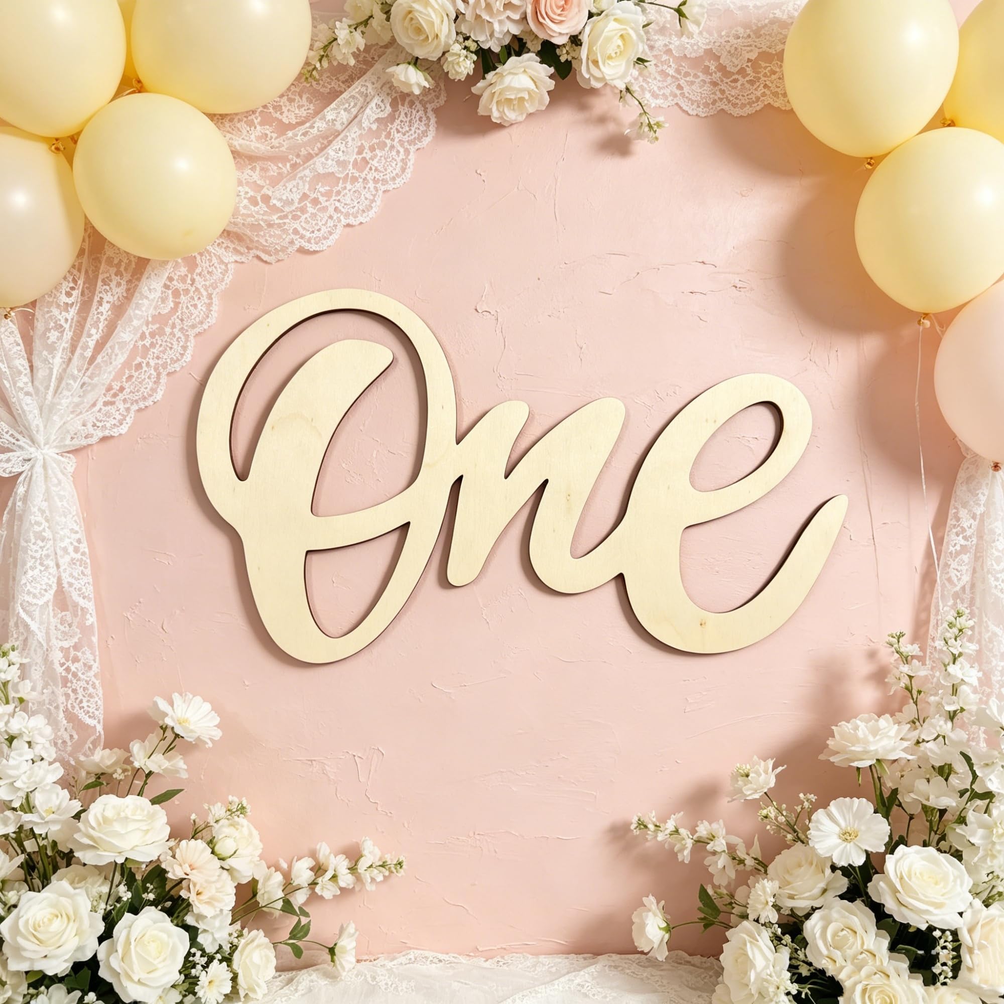 MJZFXG Wooden One Sign for Backdrop,Boy or Girl First Anniversary Sign for Rustic Safari Jungle Theme One Birthday Party Decoration