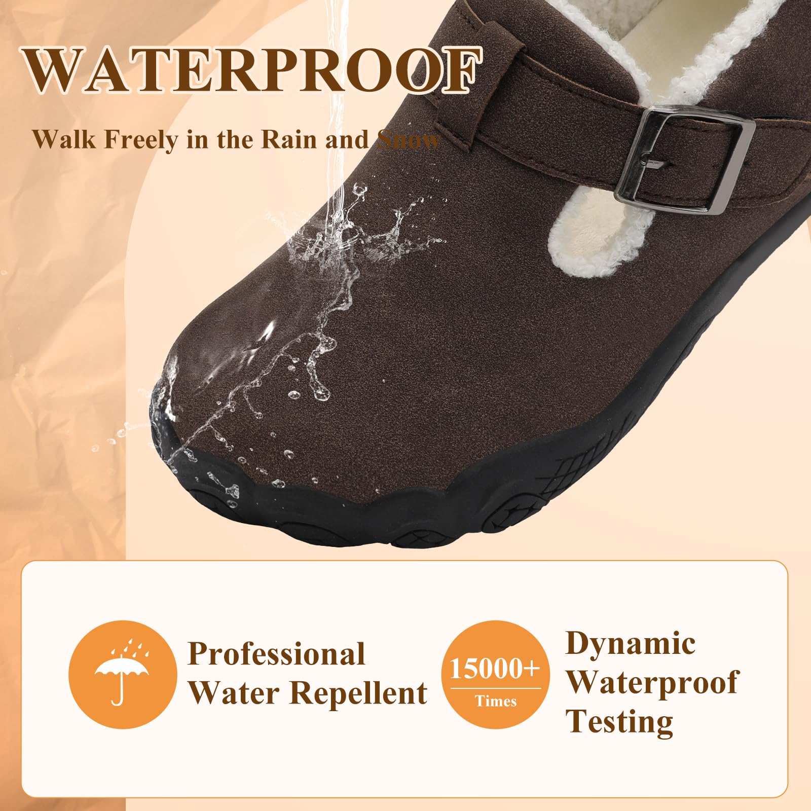 BARERUN Slippers for Women Men Barefoot Wide Mens Womens Winter House Shoes Adjustable Bedroom Indoor Outdoor Slippers Warm Slip on Arch Support Slides for Men Women