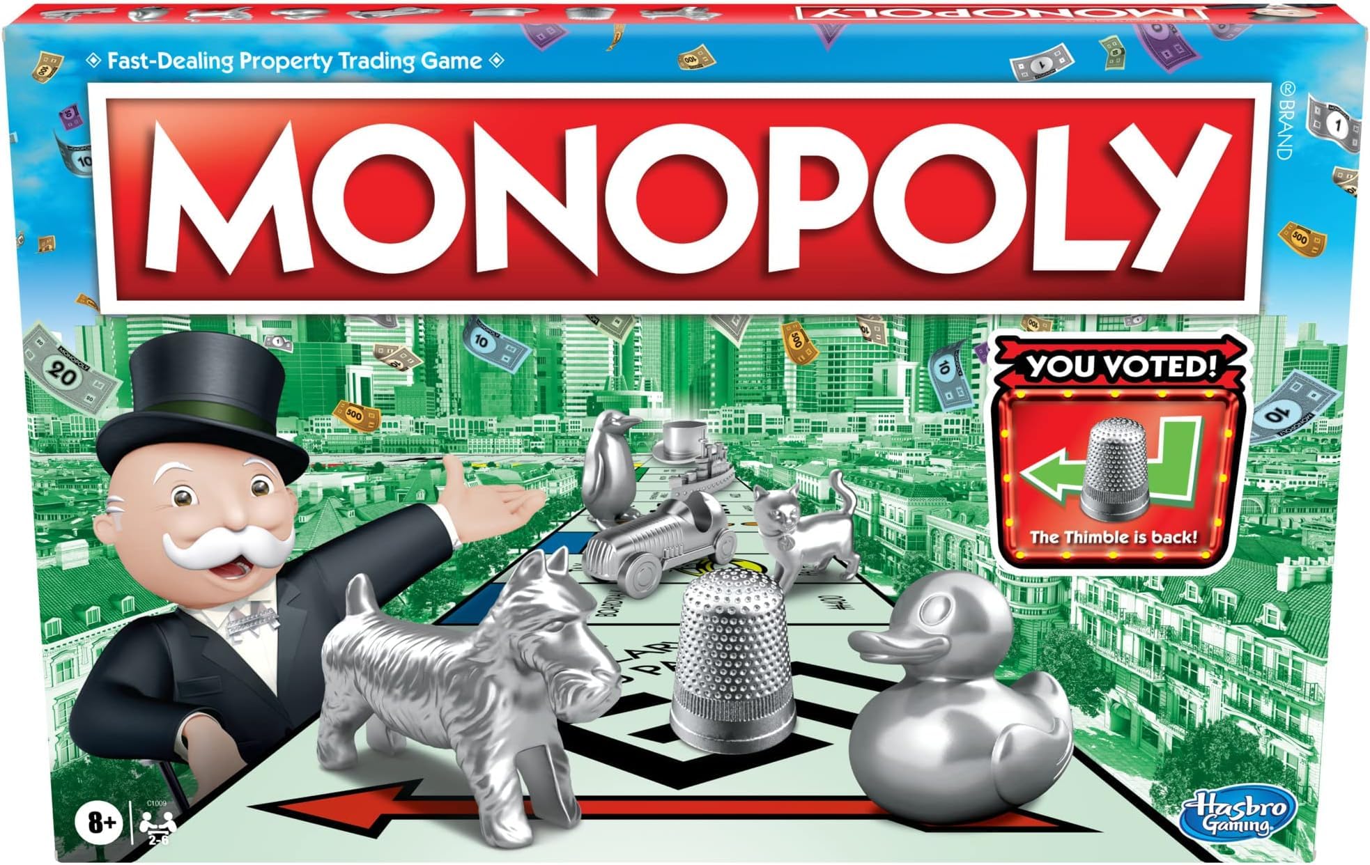 Monopoly Game,Family Board Games for 2 to 6 Players & Kids Ages 8 and Up,Includes 8 Tokens (Token Vote Edition),(Pack of 6) 10.51" x 15.75" x 0.1" (Pack of 6)