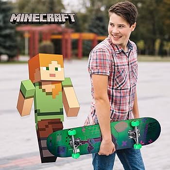 thumbnail image 2 of Sakar Minecraft 31 Inch Skateboard, 9-ply Maple Deck Skate Board For 2 of 10
