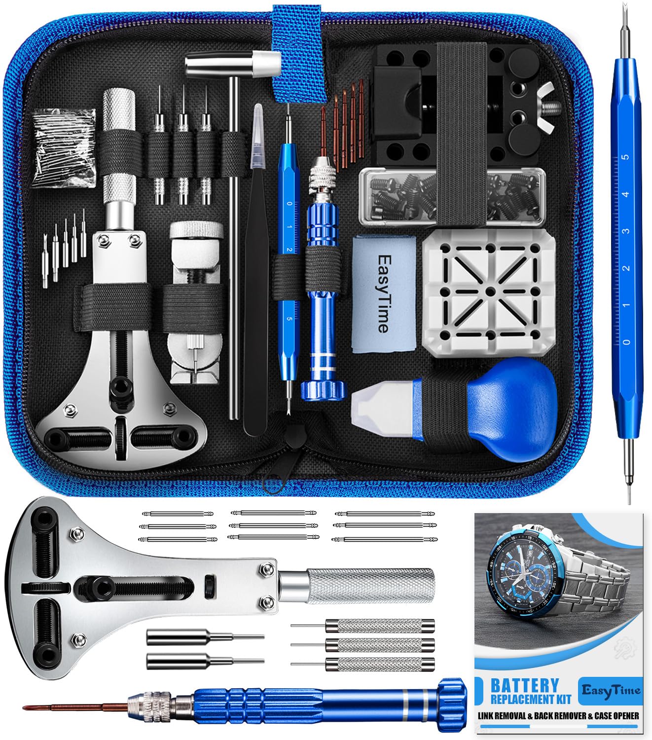 EasyTime Watch Repair Kit 149IN1: Watch Link Removal &amp; Battery Replacement