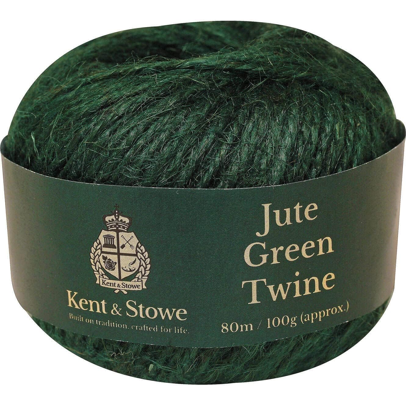 Kent & Stowe Jute Twine 80m/100g in Green, 3 Ply Garden String Suitable for Use Around the Home, Garden, Allotment, or in Floristry, All Year Round Product made from Jute