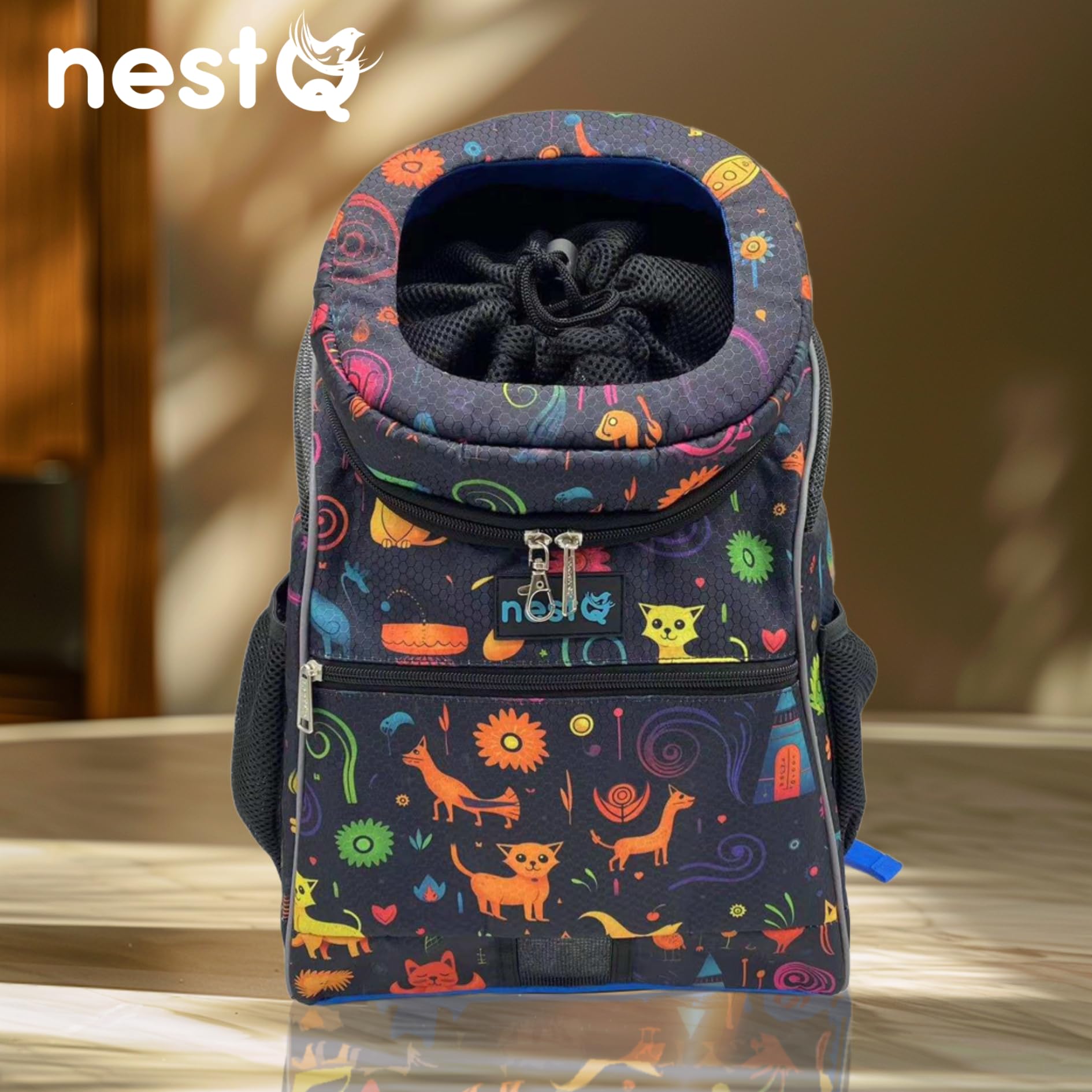 Backpack for Small Pets such as Dogs and Cats up to 3 kg - Neck Protector for Head - Travel Bag, Puppy Carrier - Size 43 x 30 x 20 cm - Image 2