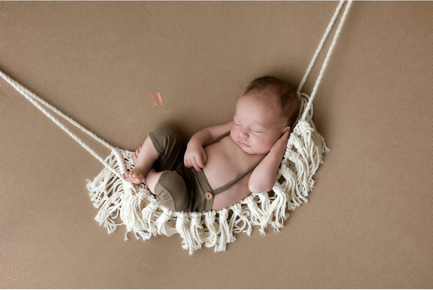 Zeroest Newborn Photography Props Macrame Hammock Newborn Photoshoot Knitted Hammnock Baby Boy Girl Boho Photo Posing Prop