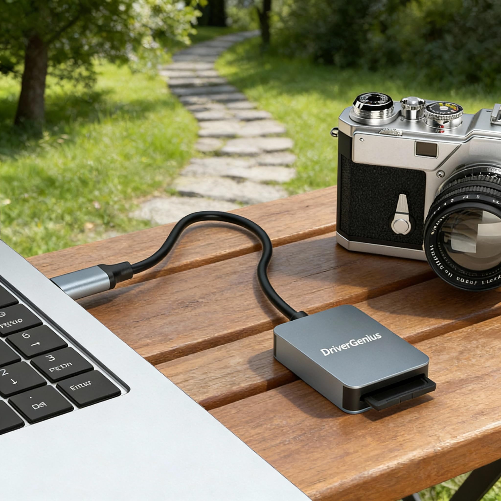 DriverGenius SpeedX CF-I | Lettore di Schede 3-in-1 USB-C – UHS-II SD4.0, microSD4.0, CF-I – Alta Velocità con Cavo Intrecciato 30cm – Ideale per Fotografi e Videomaker DSLR (Metallo, HB080