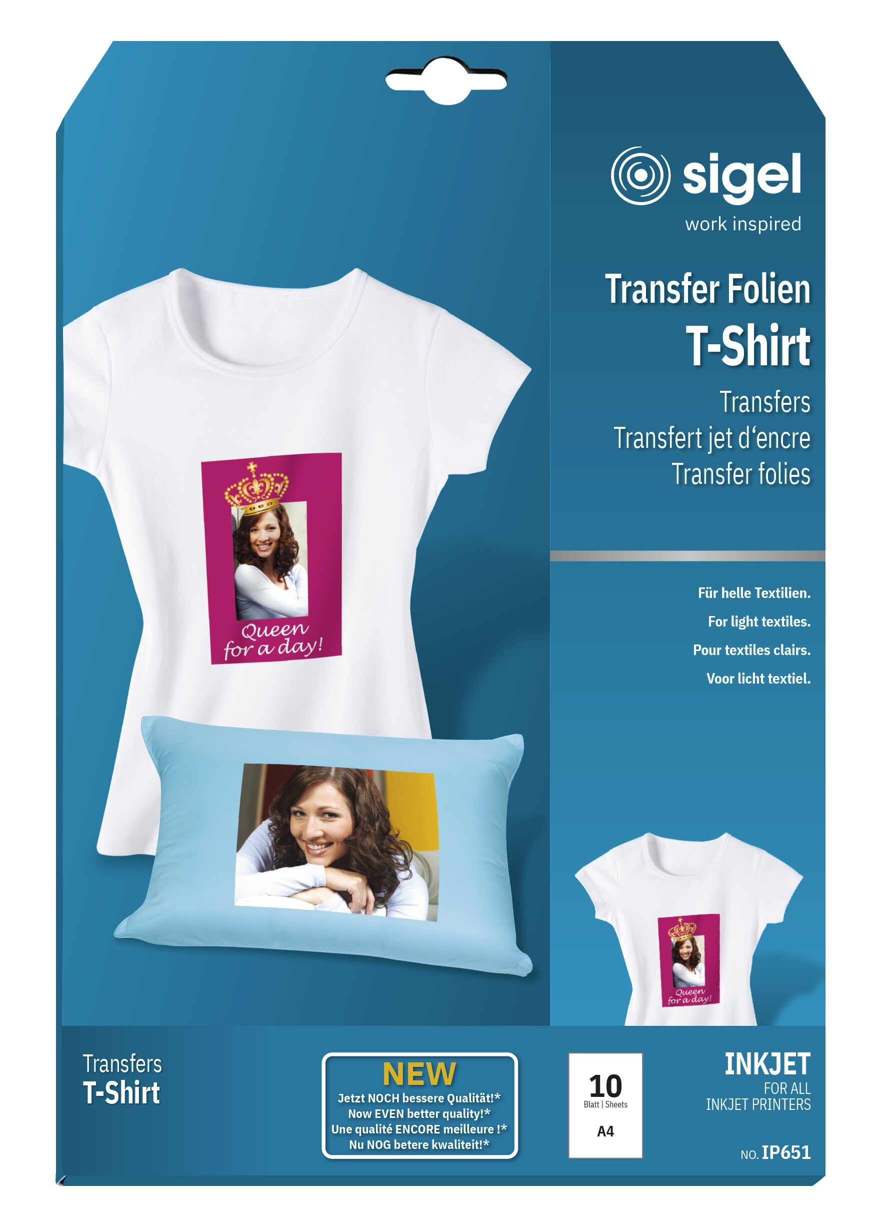 Transfert jet d'encre pour tee-shirts clairs SIGEL fini les motifs craquelés papier A4