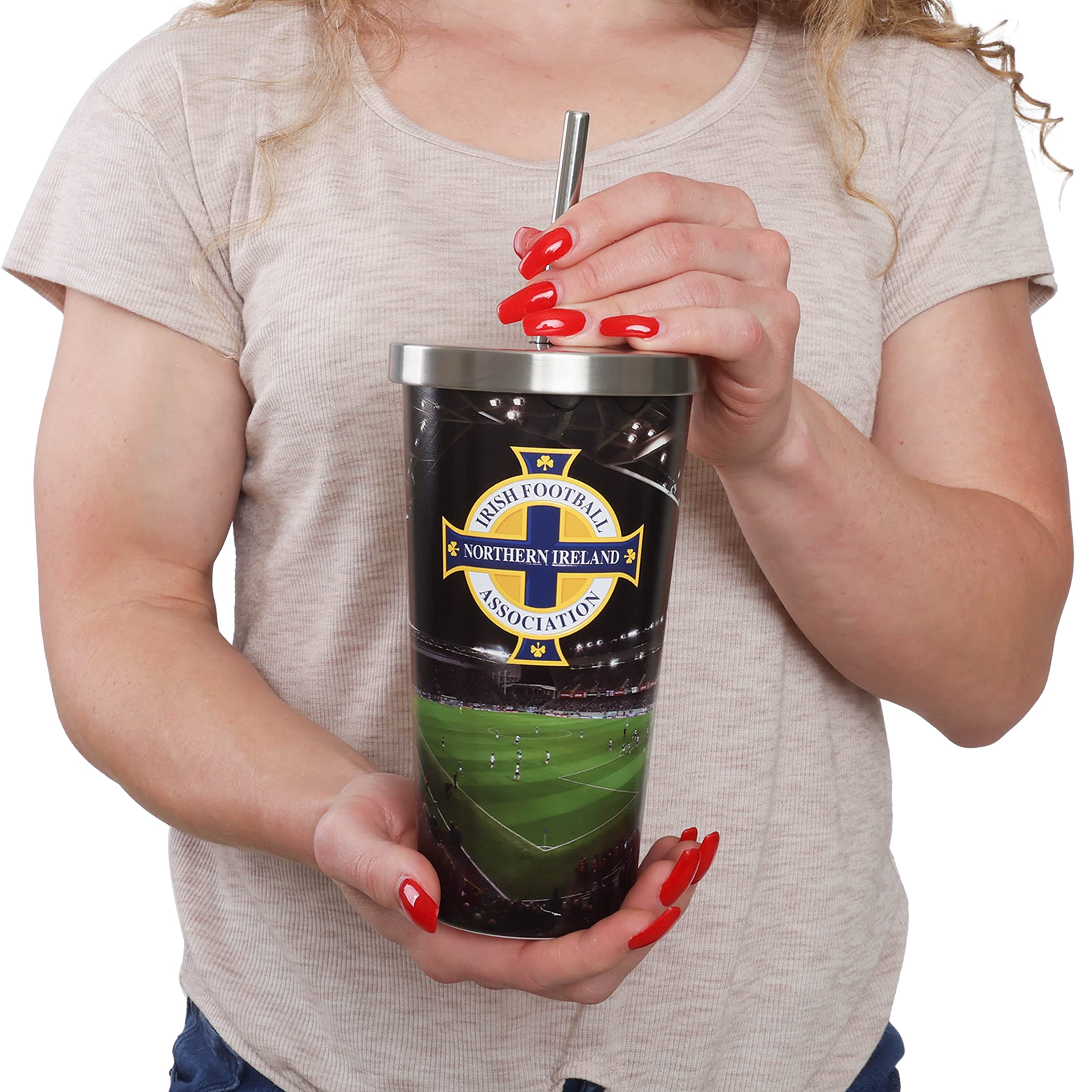 FOCO Officially Licensed Northern Ireland Digital Print Stadium Cup and Straw - Image 3