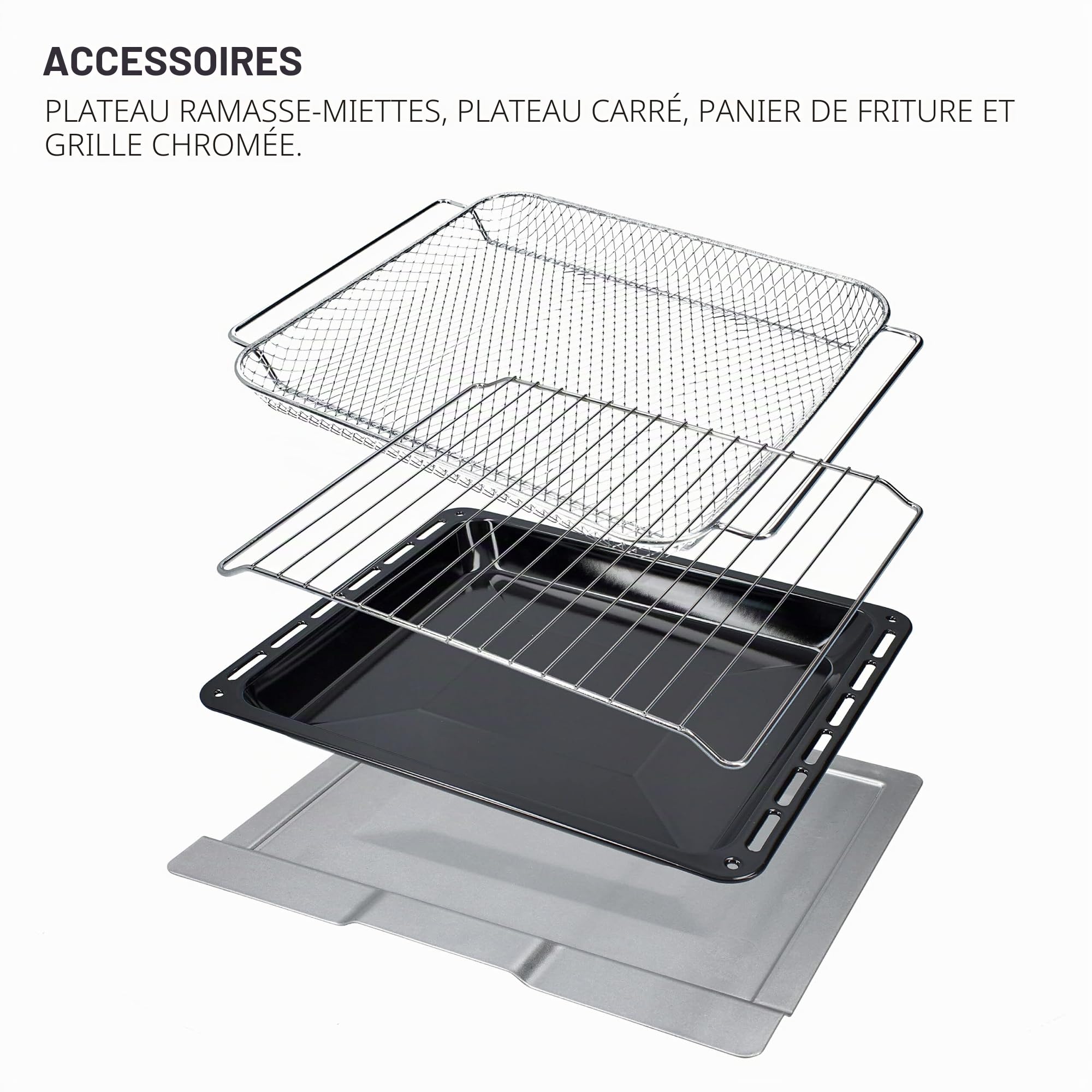 TM Electron EASYBAKE TMPHO020REB Mini four design rétro avec fonction friteuse sans huile, 20 litres, température réglable de 80 °C à 250 °C, 5 fonctions, 4 accessoires inclus