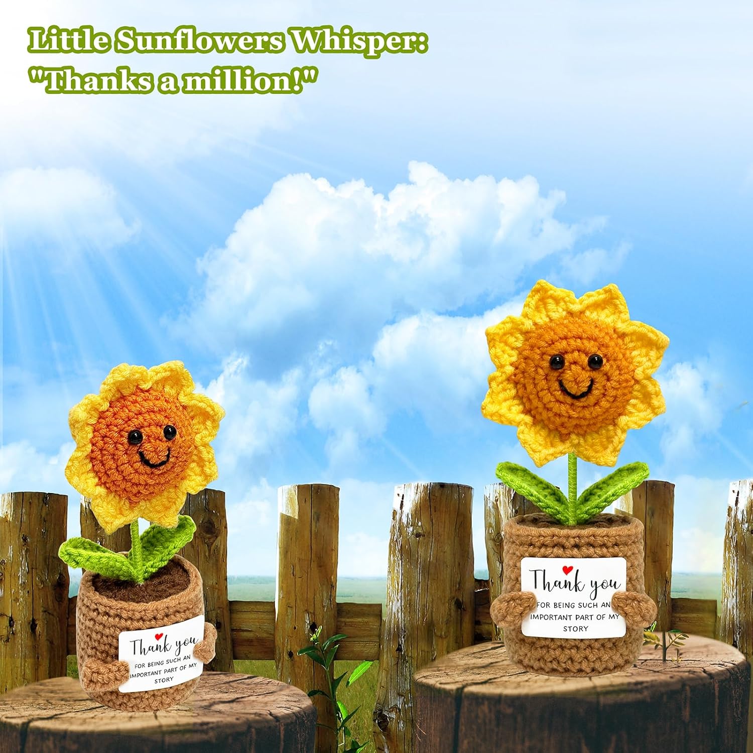 Funny Thank You Gifts for Women Men - Crochet Valentines Day Gifts for Her, Mini Gift for Friend, Mom, Teacher, Sister, Emotional Support Small Cute Stuff Things, Collectible Dolls - Image 7