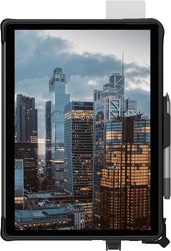 UAG Designed for Microsoft Surface Pro 8 Case Scout Black, Integrated Smart Card Reader CAC TAA Compliant DOD Military w/Pen Holder & Hand Strap Rugged Protective Cover by URBAN ARMOR GEAR