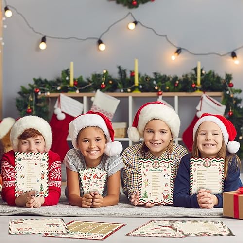 Miniatura 6 de Harloon Juego de 172 piezas de trivia de Navidad, juegos de fiesta de Navidad para la familia, actividades de invierno, juegos de bingo de Navidad