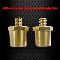 Vista 3 de Ampper Postes de carga de terminal de batería de latón macho de rosca M8, adaptador de poste de batería M8 (+/-) para extensión, paquete de 2