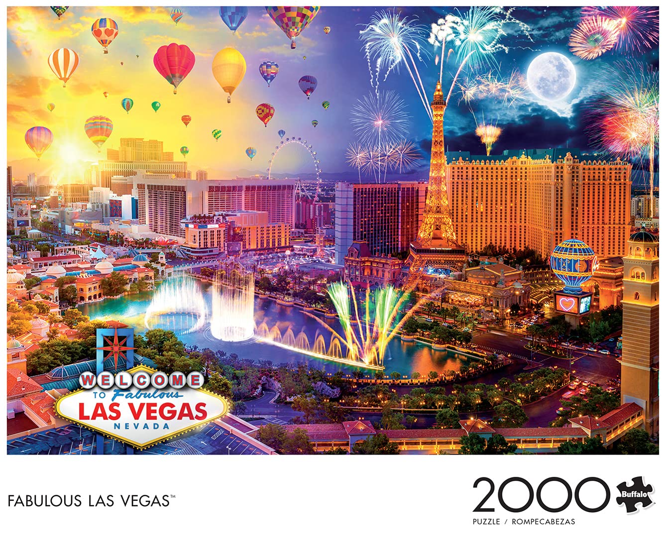 Amazon.com: Buffalo Games - Fabulous Las Vegas - 2000 Piece Jigsaw