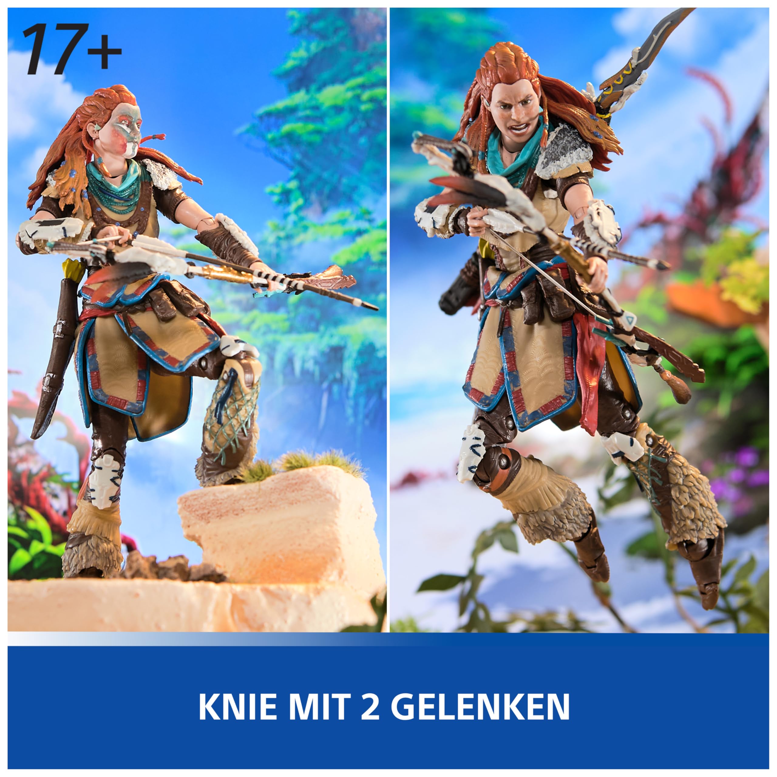 Playstation Horizon Forbidden West, Deluxe Actionfigur Aloy mit 15 Zubehörteilen, 15 cm, The Shapes Kollektion, für PS5 Fans und Sammler ab 17 Jahren